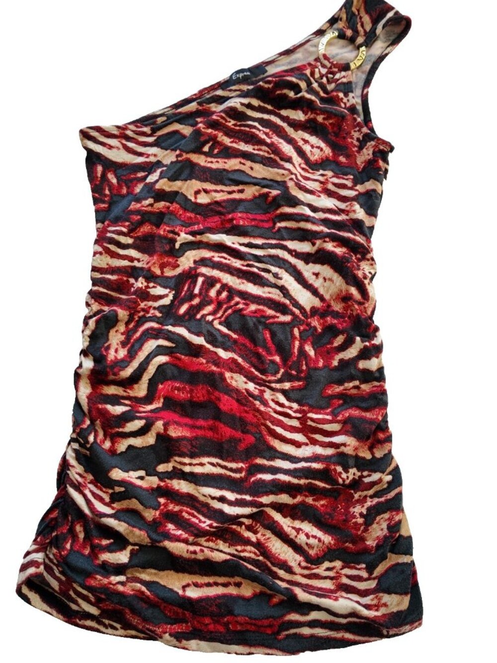 y2k express women's top zebra print size S vintage 2000s going out top